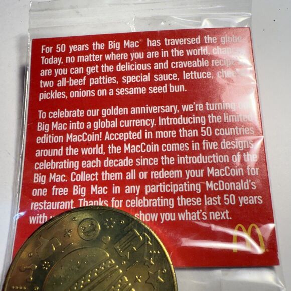 McDonalds 50 Years Of Big Mac Collectors Limited Edition MacCoin! 2008-2018 New - Picture 5 of 5